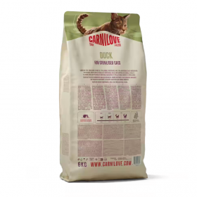 Ултра премиум суха храна за кастрирани котки Carnilove TRUE FRESH Duck Dry Food for Sterilised Cats с 70% прясно патешко месо 400гр